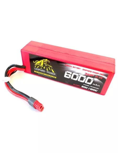 Lipo Battery - Stick 3S 11.1V 6000mah 100C Graphene Hard Case T-Deans Leopard Power LPG-FS3-6000 - Lipo Batteries 3S - 11.1V & 1