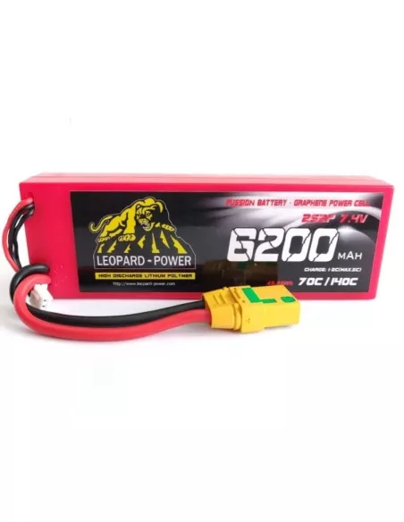Lipo Battery - Stick 2S 7.4V 6200mah 140C Graphene Hard Case XT90-S Leopard Power LPG-FS2-6200 - Lipo Batteries - 2S - 7.4V & 7.