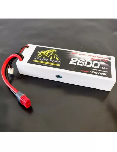 Lipo Battery - Stick 2S 7.4V 2600mah 80C Graphene Hard Case T-Deans Leopard Power LPG-FS2-2600 - Lipo Batteries - 2S - 7.4V & 7.