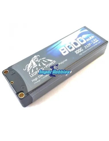 Accu Lipo Stick 2S HV 7.6V 8000mah 100C / 200C Boitier Rigide Leopard Power LP2HV-8000-100 - Accu Lipo 2S - 7.4V & 7.6V HV