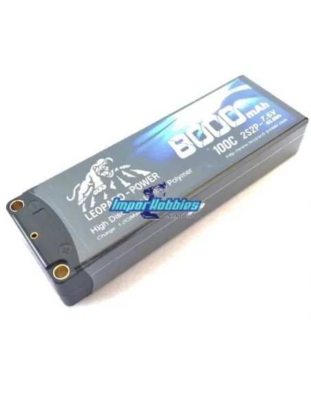 Accu Lipo Stick 2S HV 7.6V 8000mah 100C / 200C Boitier Rigide Leopard Power LP2HV-8000-100 - Accu Lipo 2S - 7.4V & 7.6V HV