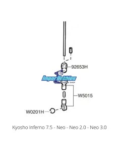 Rear Sway Bar Set 2.8mm Kyosho Inferno 7.5 / Neo / Inferno ST IF117 - Kyosho Inferno 7.5 / Neo / Neo Race Spec - Spare Parts & O 2