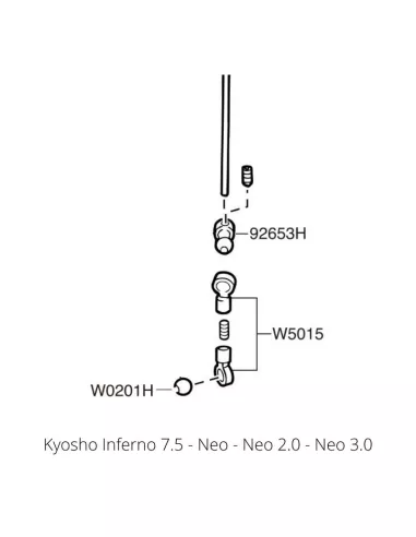 Barra estabilizadora delantera 2.1-2.3-2.5mm Kyosho Inferno 7.5 Neo/GT IFW104B 