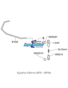 Front Sway Bar 2.1mm Kyosho Inferno MP9 / MP10 IF459-2.1 - Kyosho Inferno MP9 TKI2 / TKI3 - Spare Parts & Option Parts 2