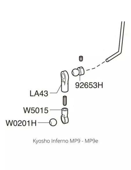 Rear Sway Bar 2.4mm Kyosho Inferno MP9 / MP10 IF460-2.4 - Kyosho Inferno MP9 TKI2 / TKI3 - Spare Parts & Option Parts