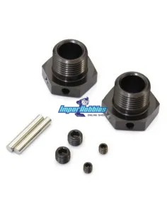 Hexagones de roue Gun Metal 17mm - V2 Standard (2 U.) Kyosho Inferno / Mad Force IFW625 - Kyosho Inferno MP9 TKI2 / TKI3 - Pièce