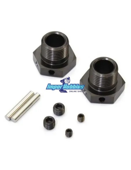 Hexagones de roue Gun Metal 17mm - V2 Standard (2 U.) Kyosho Inferno / Mad Force IFW625 - Kyosho Inferno MP9 TKI2 / TKI3 - Pièce