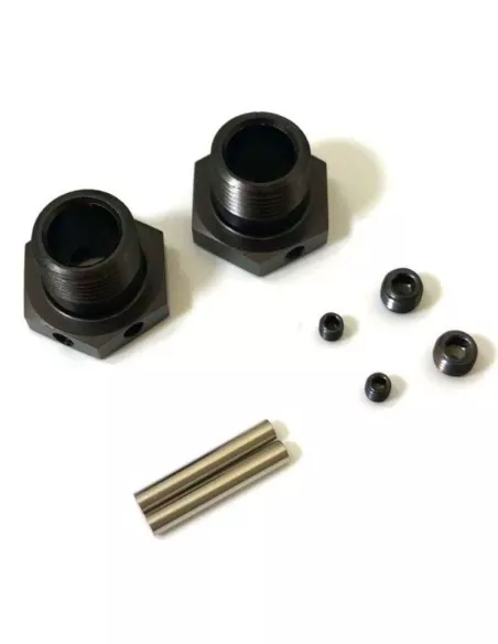 Wheel Hubs Gun Metal 17mm - V2 -1mm Narrow (2 U.) Kyosho Inferno / Mad Force IFW625N - Kyosho Inferno MP9 TKI2 / TKI3 - Spare Pa