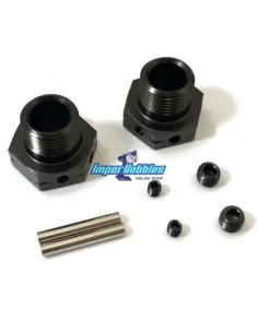 Wheel Hubs Gun Metal 17mm - V2 +1mm Wide (2 U.) Kyosho Inferno / Mad Force IFW625W - Kyosho Inferno MP9 TKI2 / TKI3 - Spare Part