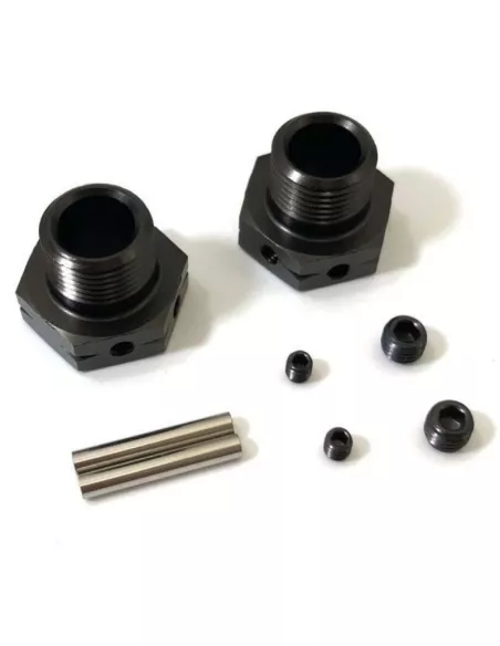 Wheel Hubs Gun Metal 17mm - V2 +1mm Wide (2 U.) Kyosho Inferno / Mad Force IFW625W - Kyosho Inferno MP9 TKI2 / TKI3 - Spare Part