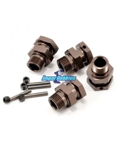 Hexagones de roue 17mm Gun Metal +14mm (4 U.) Kyosho Inferno ST-RR / MP10T / Mad Force IFW328GM - Kyosho Inferno ST-RR Evo / Evo