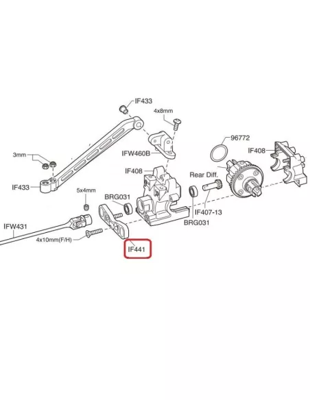 Rear-Front Aluminum Lower Suspension Holder Kyosho Inferno MP9 TKI2 / TKI3 / TKI4 IF441 - Kyosho Inferno MP9 TKI2 / TKI3 - Spare