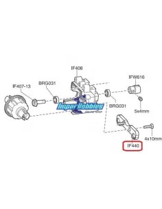 Front-Rear Aluminum Lower Suspension Holder Kyosho Inferno MP9 TKI2 / TKI3 IF440 - Kyosho Inferno MP9 TKI2 / TKI3 - Spare Parts  2