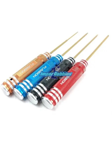 Kit de destornilladores allen 1.5 - 2.0 - 2.5  - 3.0mm Action 4 Colores Fussion FS-AGK01 - Herramientas Fussion