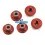 Tuercas de rueda seguridad aluminio rojo M4 Flanged (5 Uds.) Fussion FS-WN031 - Tuercas de Aluminio