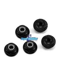 Tuercas de rueda aluminio negro M4 Flanged (5 Uds.) Fussion FS-WN032 - Tuercas de Aluminio