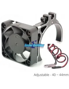 Kit de soporte ajustable negro 40-44mm con ventilador para motor eléctrico 1/8 Buggy - Truggy Fussion FS-PD031 - Soportes y disi
