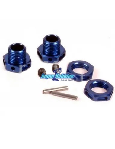 Hexágonos de rueda aligerado + tuerca - Azul (2 Uds.) Hobao Hyper 7 TQ / 7.5 84139B - Hobao Hyper 7 TQ & 7.5 Nitro