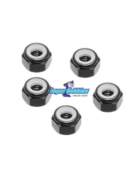 Tuercas de rueda autoblocantes negras (5 U.) Kyosho Mini-Z MR-03 / RWD / AWD / Buggy Fussion FS-WN001 - Kyosho Mini-Z MR-03 Spor