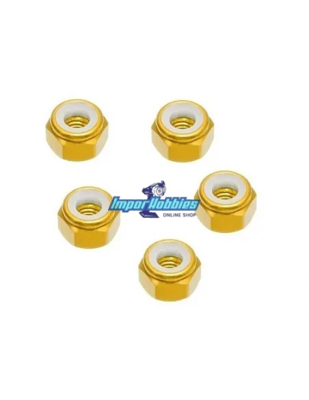 Ecrous de roue or (5 U.) Kyosho Mini-Z MR-03 / RWD / AWD / Buggy Fussion FS-WN002 - Kyosho Mini-Z MR-03 Sports / MR-03 VE - Pièc