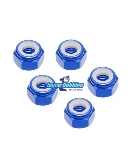 Ecrous de roue bleues (5 U.) Kyosho Mini-Z MR-03 / RWD / AWD / Buggy Fussion FS-WN004 - Kyosho Mini-Z MR-03 Sports / MR-03 VE - 