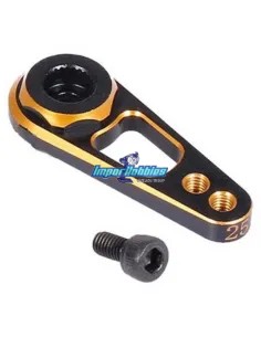 Brazo / Horn de servo dirección CNC negro-dorado 25T - Fussion FS-WH020G - Horns y arandelas montaje servo