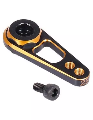 Aluminum Steering Servo Horn Black-Gold 25T - Fussion FS-WH020G - Servo Horn & Washer