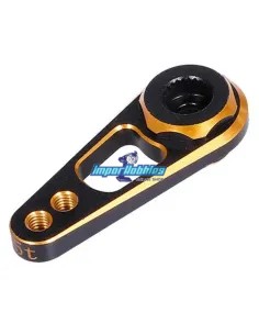 Brazo / Horn de servo dirección CNC negro-dorado 25T - Fussion FS-WH020G - Horns y arandelas montaje servo 2