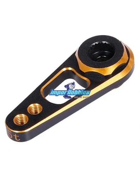 Brazo / Horn de servo dirección CNC negro-dorado 25T - Fussion FS-WH020G - Horns y arandelas montaje servo