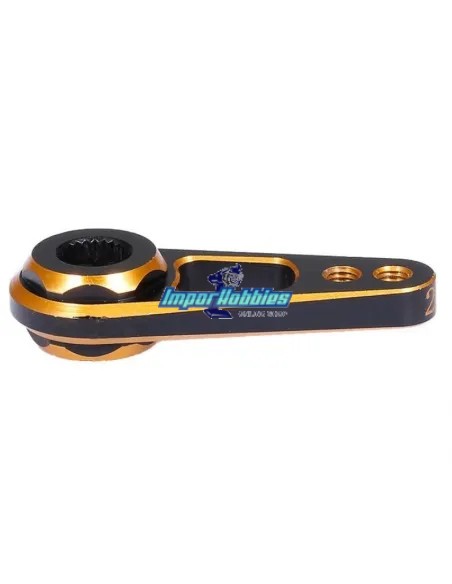 Brazo / Horn de servo dirección CNC negro-dorado 25T - Fussion FS-WH020G - Horns y arandelas montaje servo