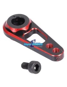 Brazo / Horn de servo dirección CNC negro-rojo 25T - Fussion FS-WH020R - Horns y arandelas montaje servo