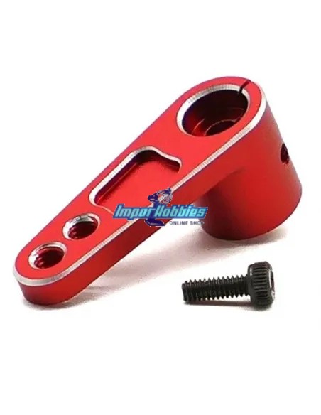 Brazo / Horn de servo dirección CNC rojo 25T - 28x11mm - Fussion FS-WH026R - Horns y arandelas montaje servo