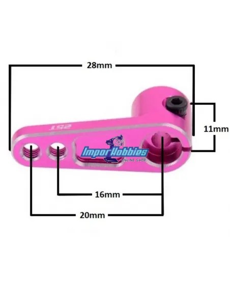 Palonnier de servo direction aluminium noir 25T - 28x11mm - Fussion FS-WH026B - Palonnier de servo & rondelle de montage