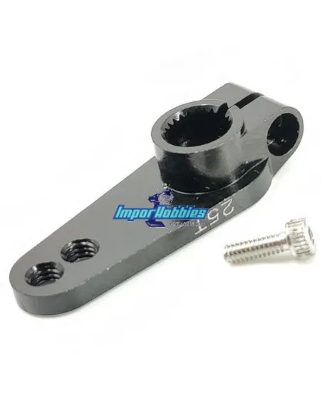 Palonnier de servo direction aluminium noir 25T - 31x7mm - Fussion FS-WH028B - Palonnier de servo & rondelle de montage