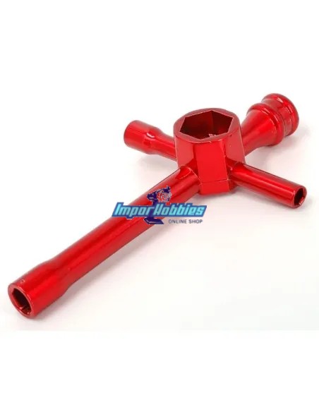 Llave de ruedas y bujías roja 5 medidas 5.5-7-8-10-17mm Fussion FS-AT031 - Herramientas Fussion