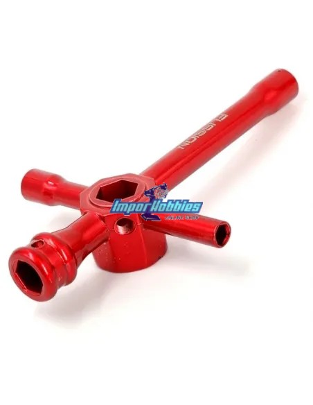 Clé à roue et bougie rouge 5 mesures 5.5-7-8-10-17mm Fussion FS-AT031 - Outils Fussion